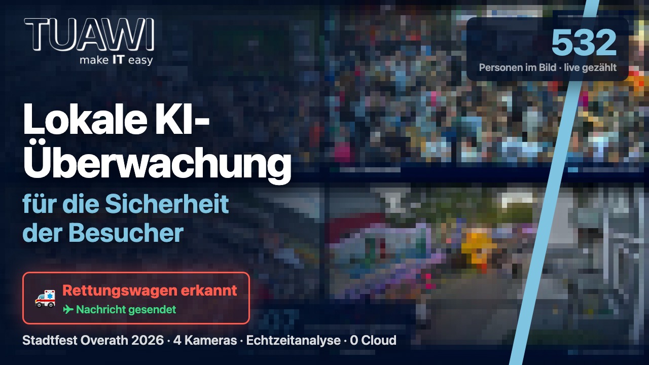 Vorschaubild: Stadtfest Overath 2026, Videoüberwachung mit lokaler KI